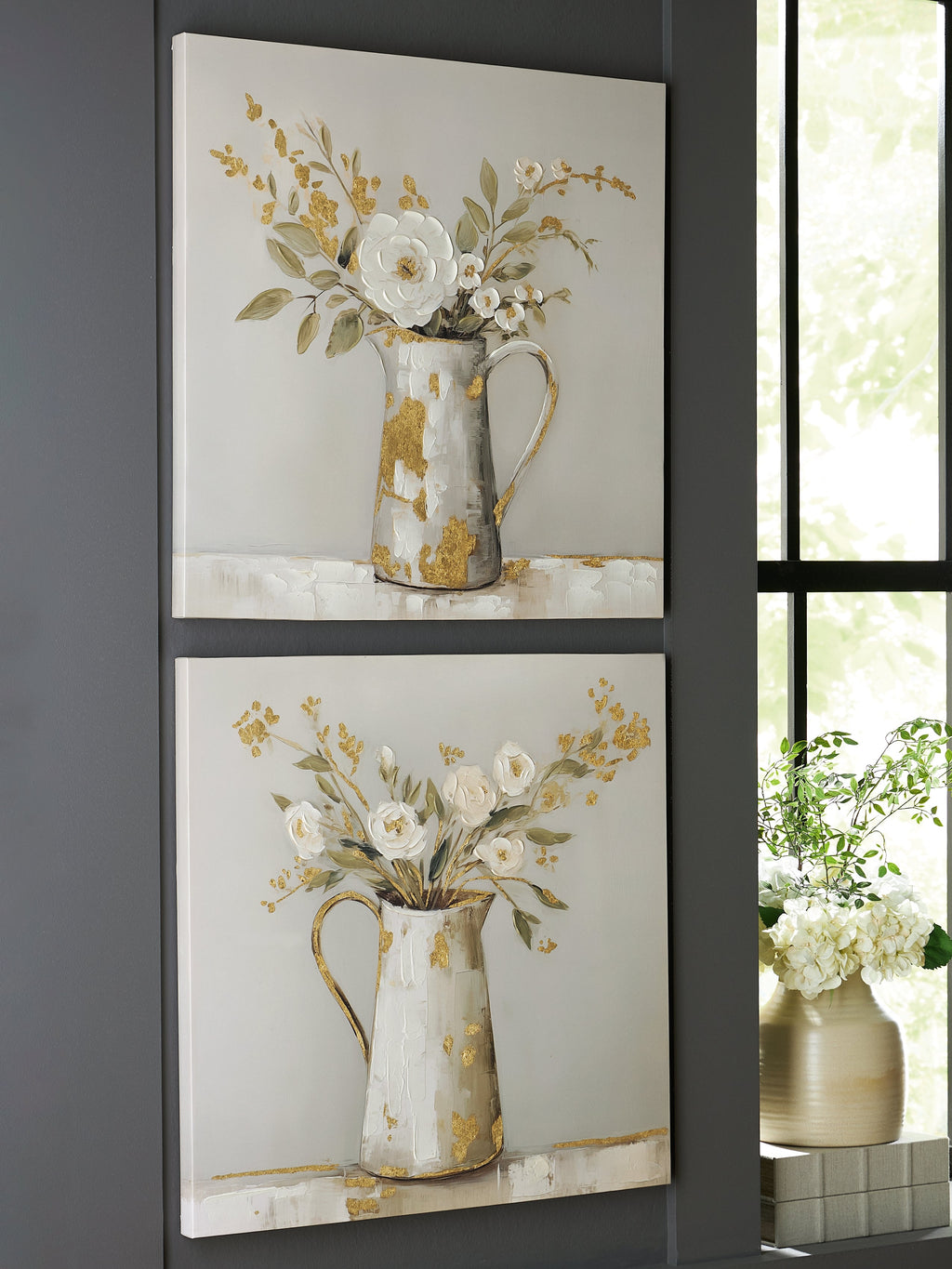 Amoryville Taupe/Green/Gold Finish Wall Art Set (Set of 3)