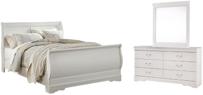Anarasia Queen Sleigh Bedroom Set with Dresser and Mirror