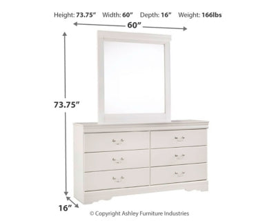Anarasia Queen Sleigh Bedroom Set with Dresser and Mirror