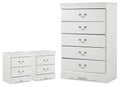 Anarasia White Chest and 2 Nightstands