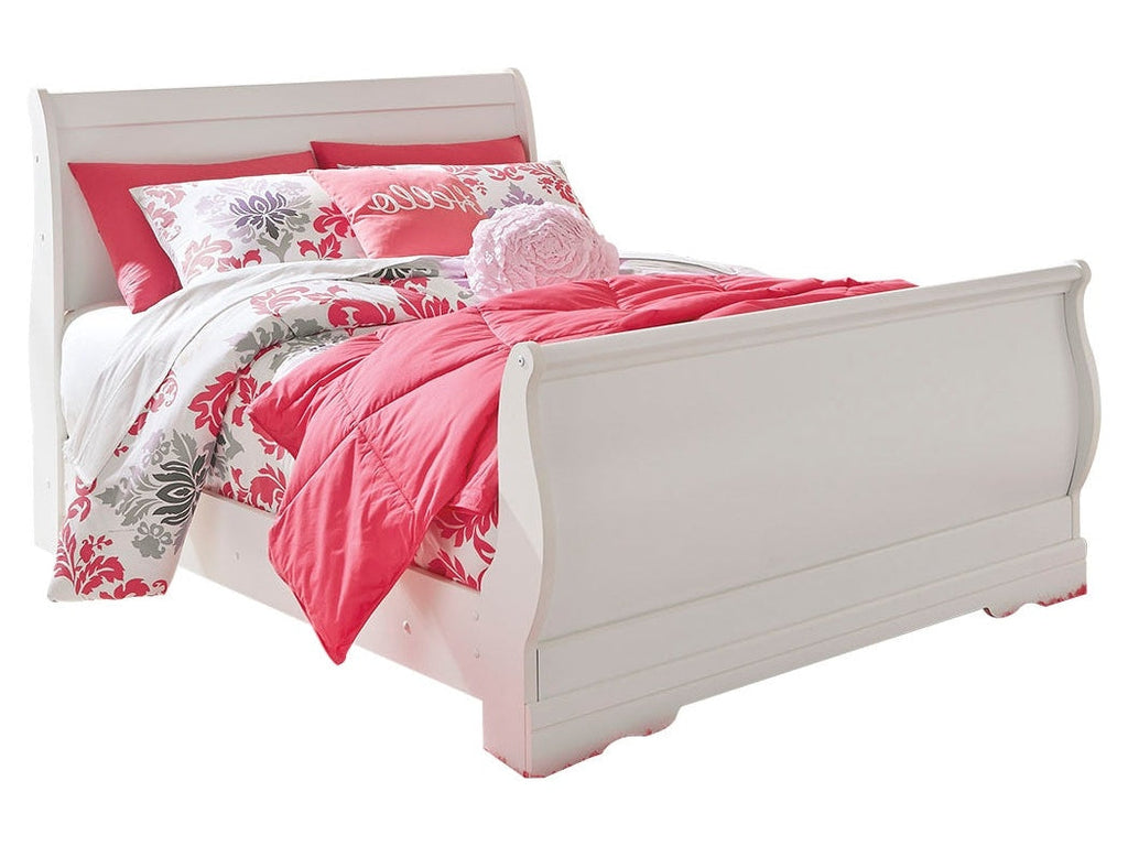 Anarasia White Full Sleigh Bed w/Dresser & Mirror