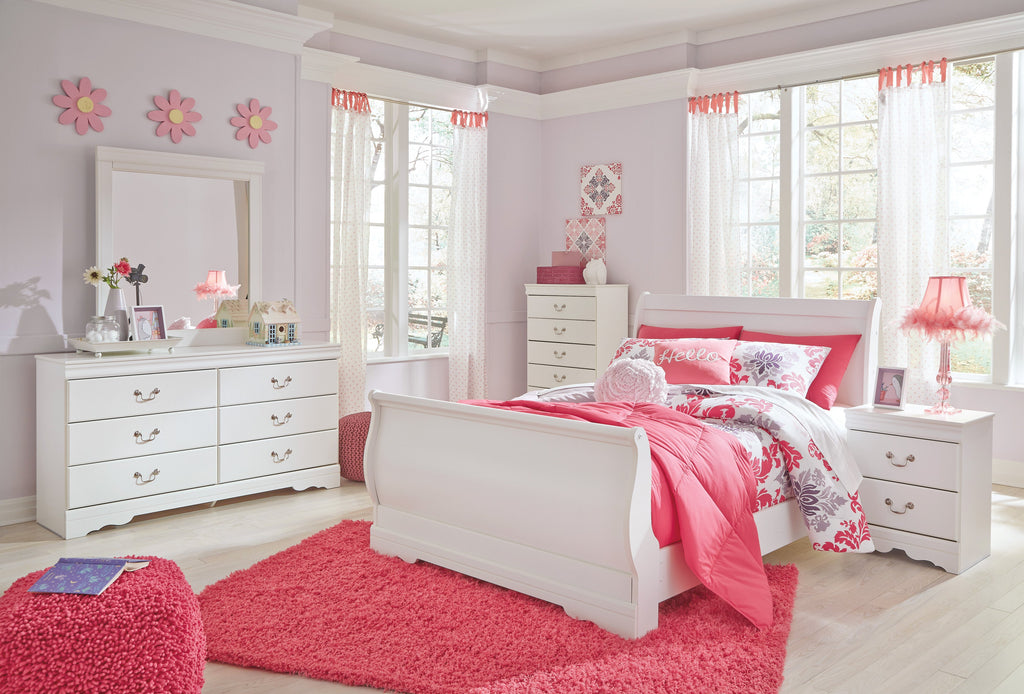 Anarasia Full Sleigh Youth Bedroom Set, White