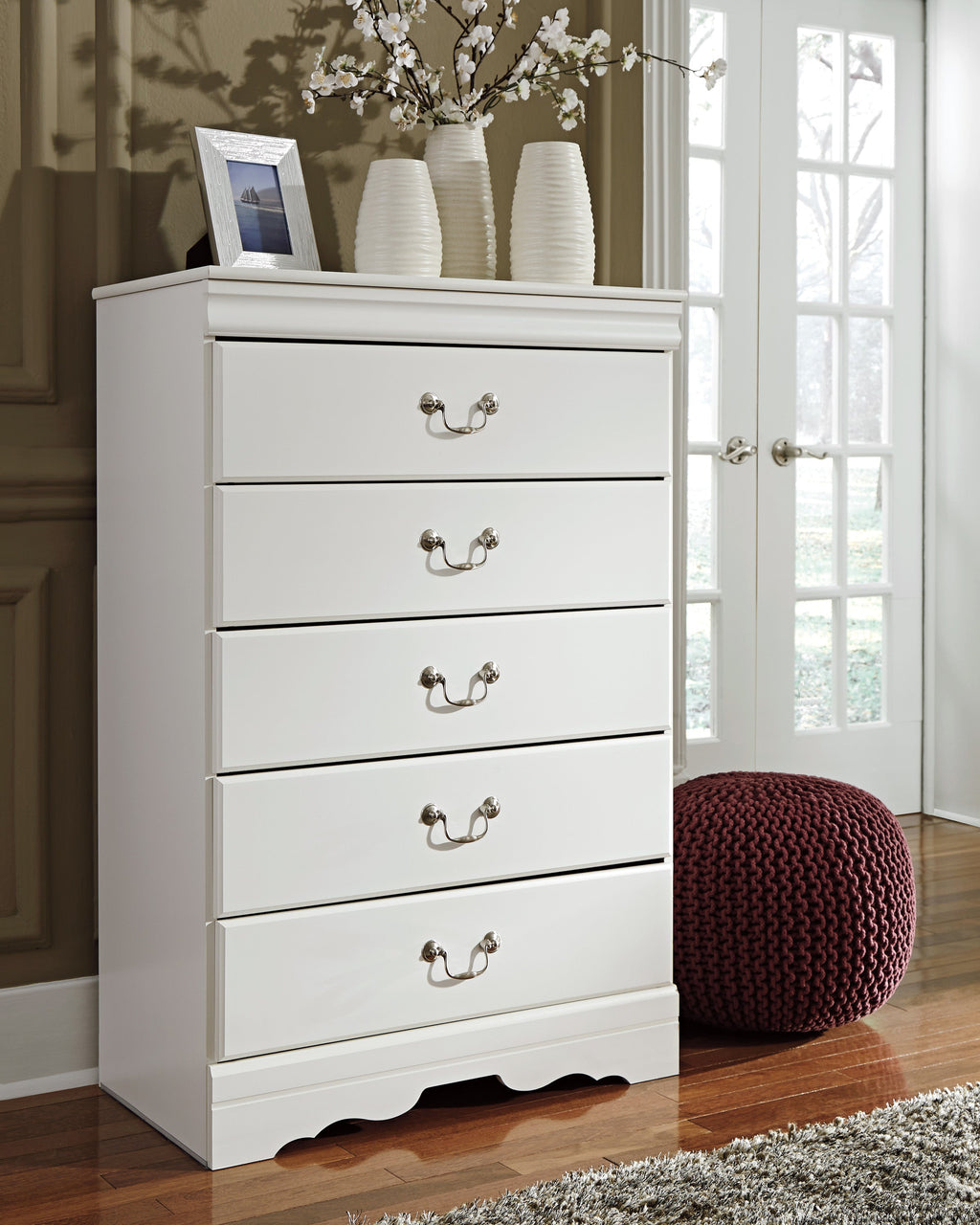 Anarasia Queen Sleigh Bedroom Set, White