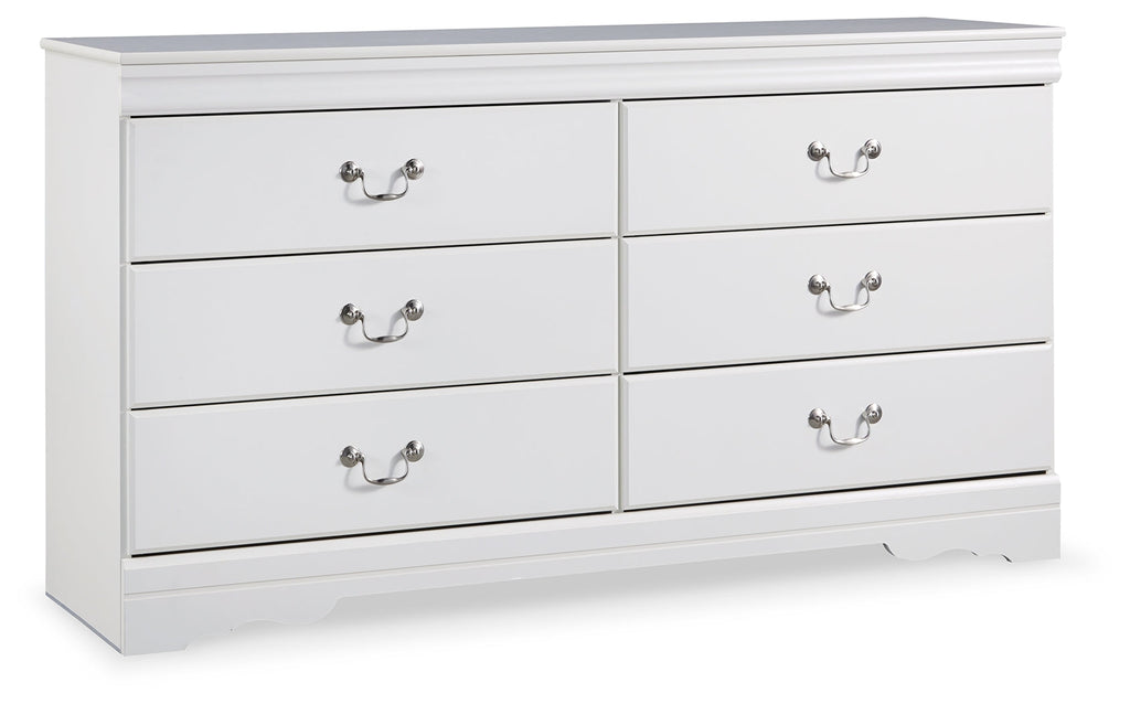 Anarasia White Queen Sleigh Bedroom Set with Dresser