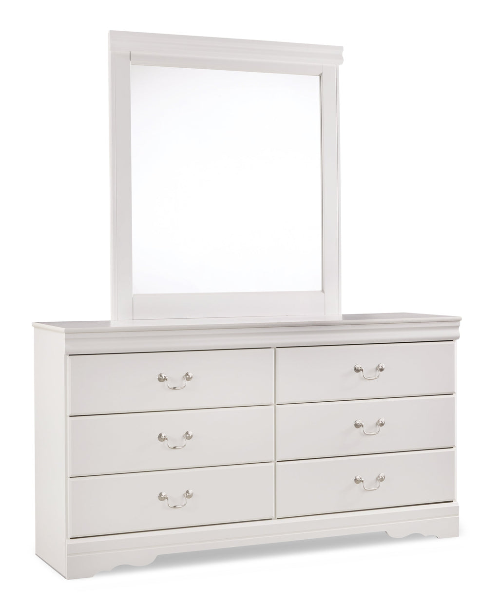 Anarasia White Queen Sleigh Headboard, Dresser and Mirror
