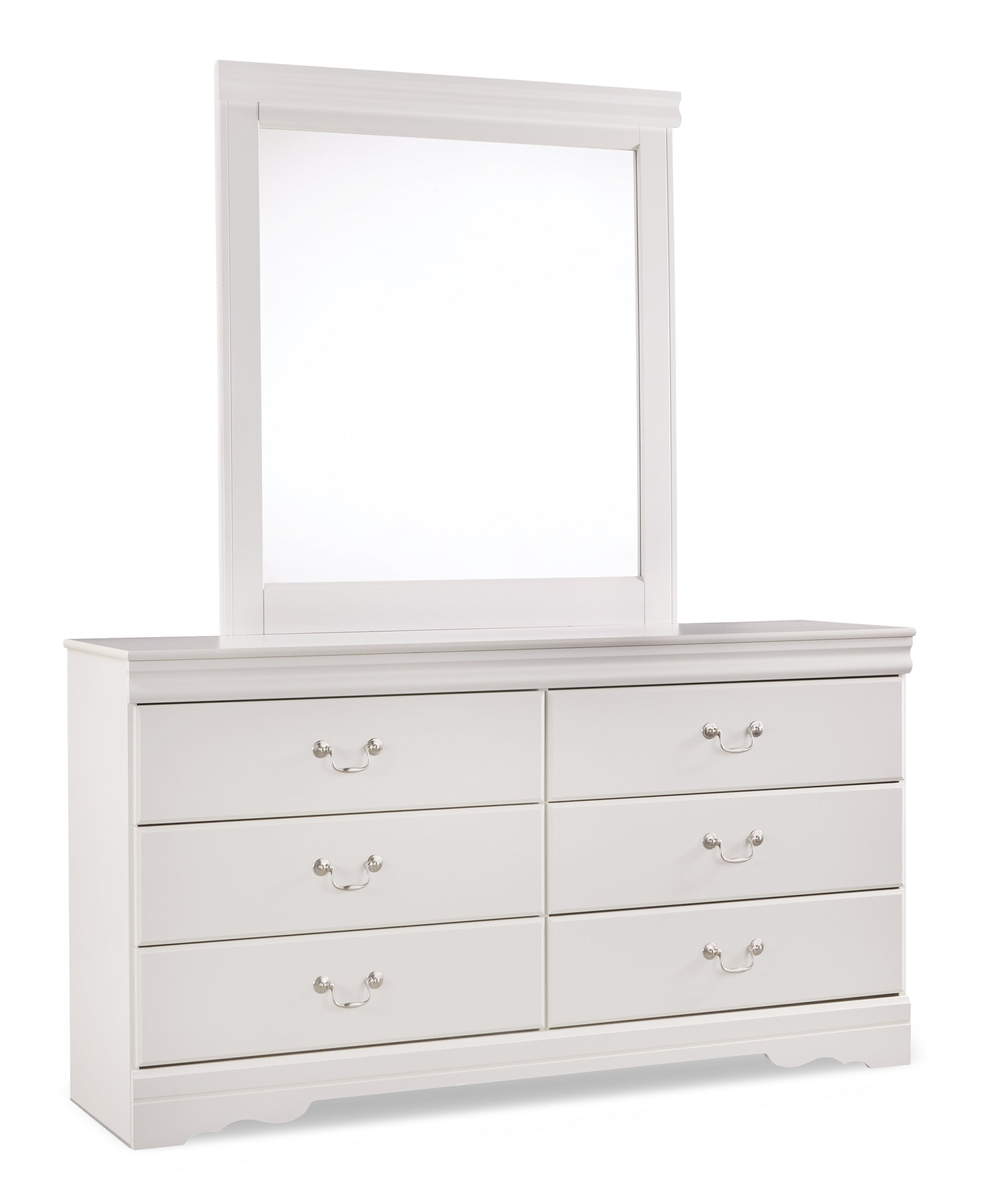 Anarasia White Queen Sleigh Headboard, Dresser and Mirror