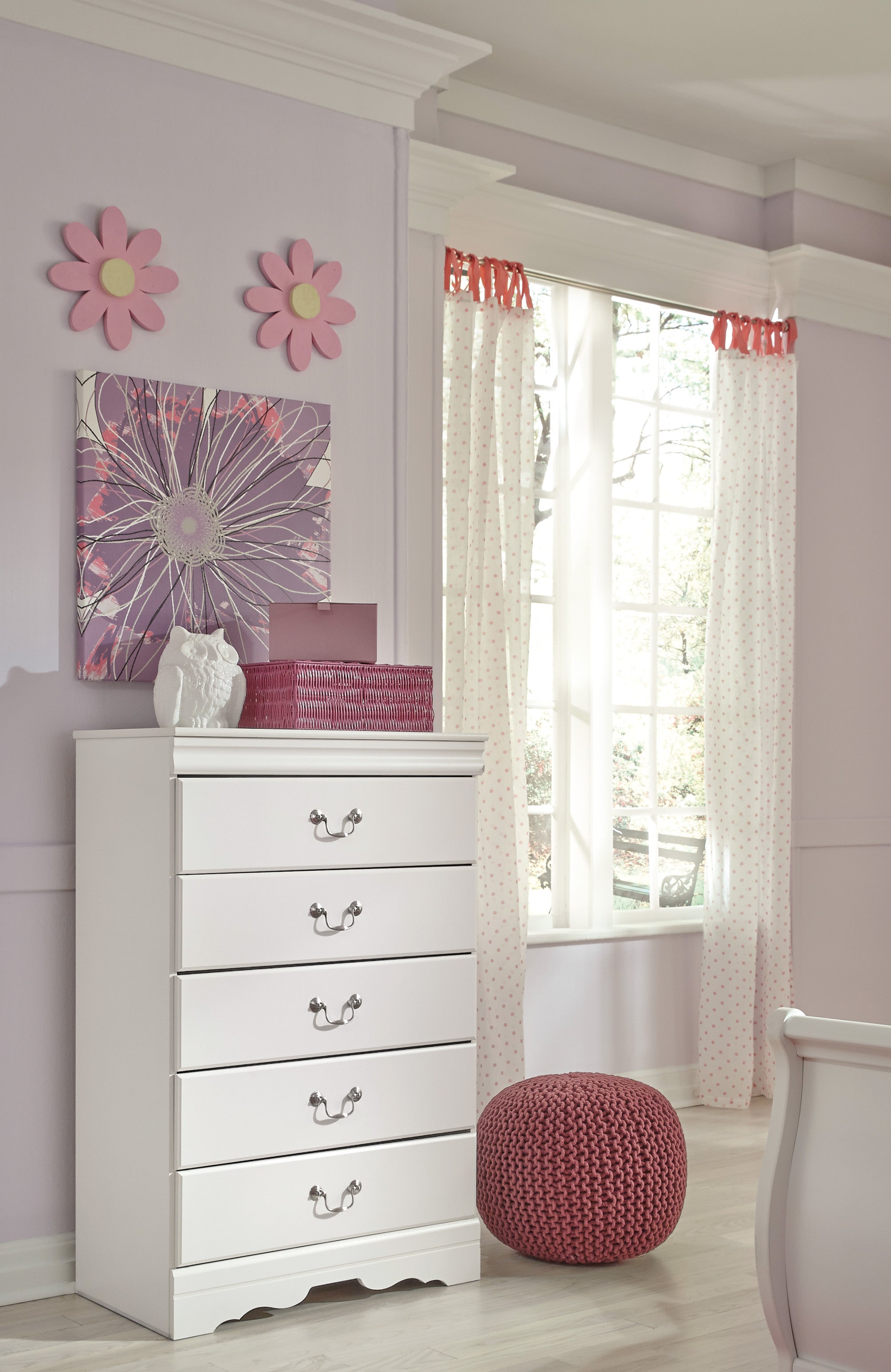 Anarasia Full Sleigh Youth Bedroom Set, White