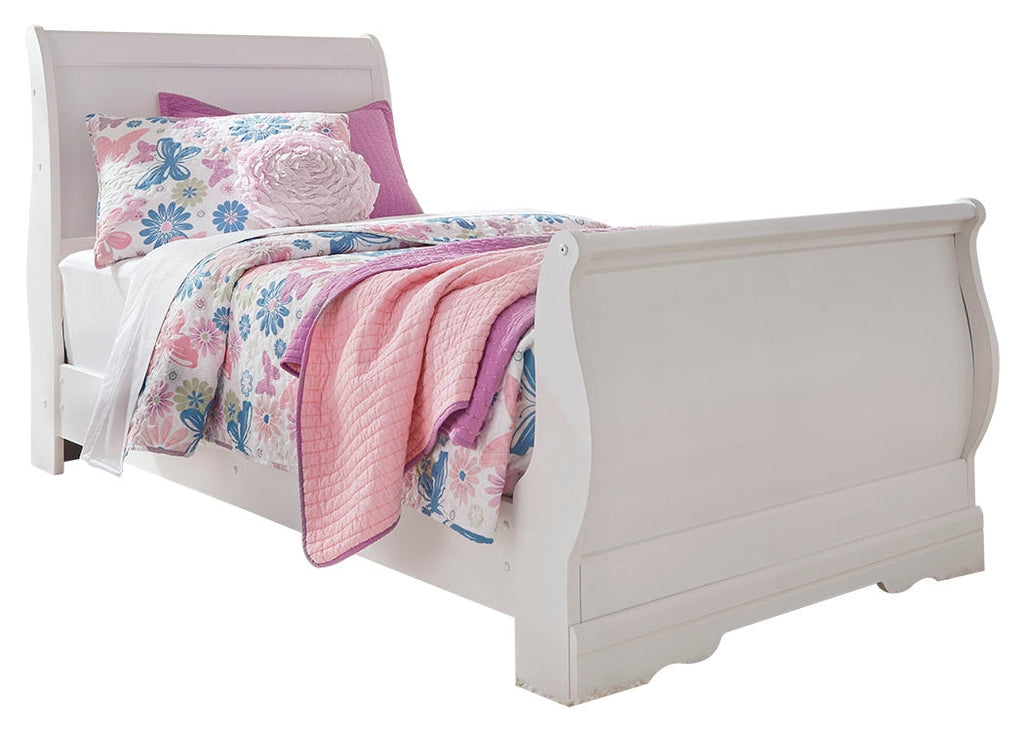 Anarasia Twin Sleigh Bedroom Set, White
