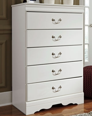 Anarasia White Twin Sleigh Youth Bedroom Set w/Chest