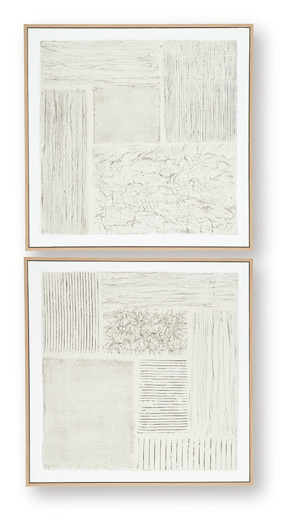 Andorfield Beige/Black/White Wall Art (Set of 2)