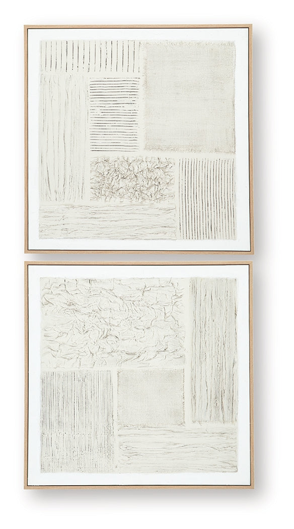 Andorfield Beige/Black/White Wall Art (Set of 2)