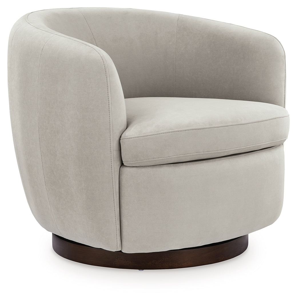 Annbury Light Beige Swivel Accent Chair
