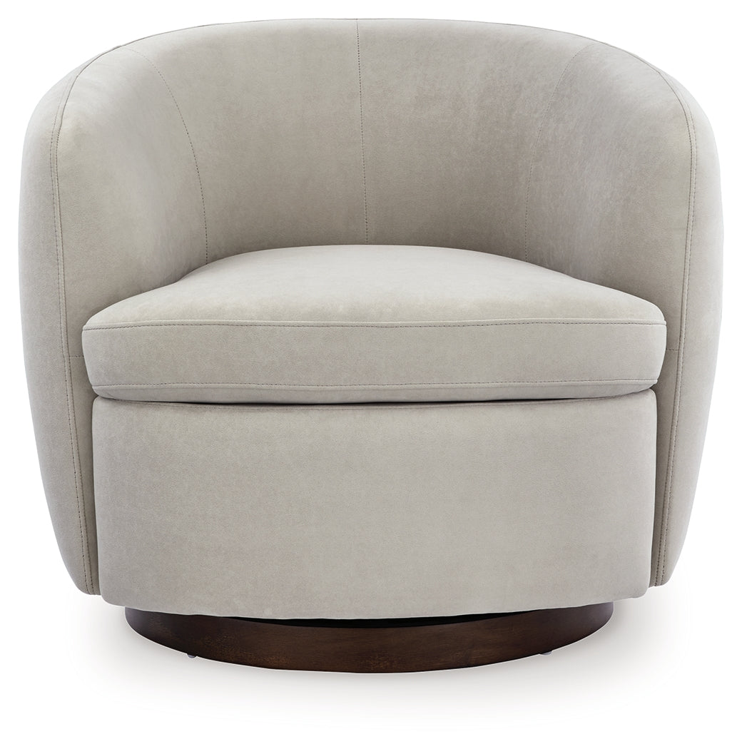Annbury Light Beige Swivel Accent Chair