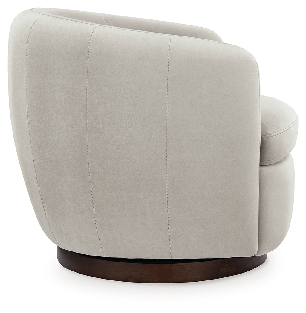Annbury Light Beige Swivel Accent Chair