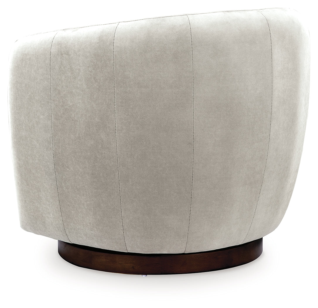Annbury Light Beige Swivel Accent Chair