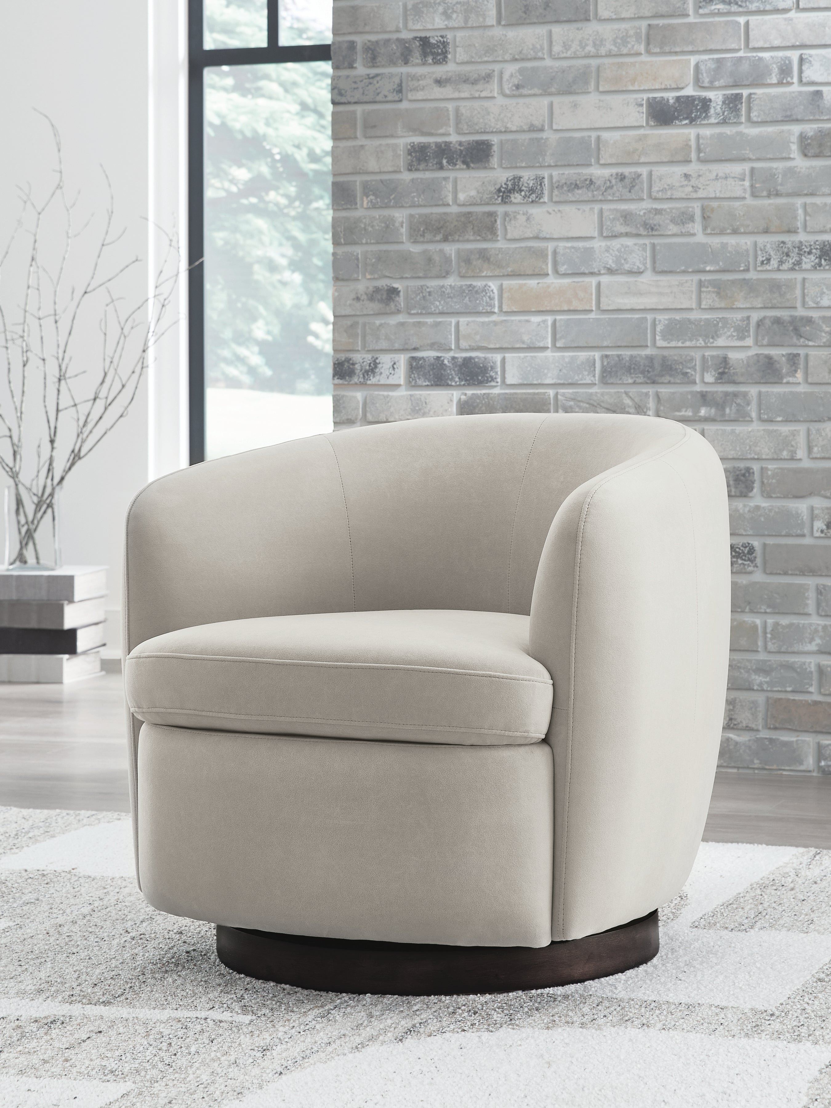 Annbury Light Beige Swivel Accent Chair