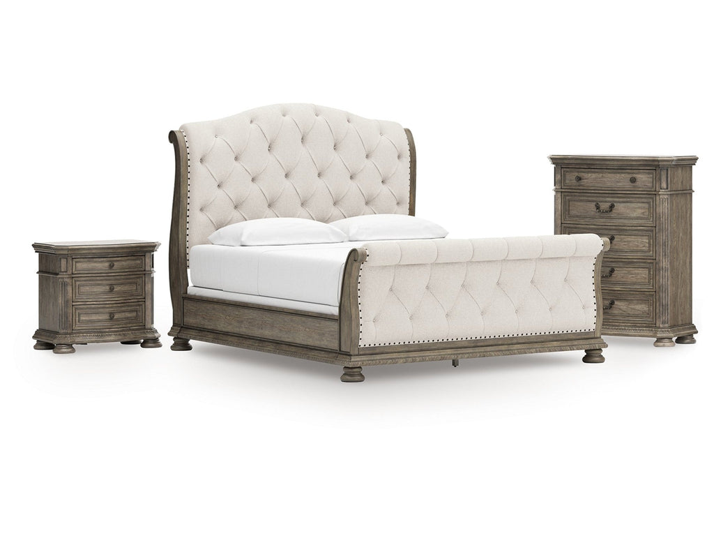 Ardenfield Light California King Sleigh Bedroom Set, Brown