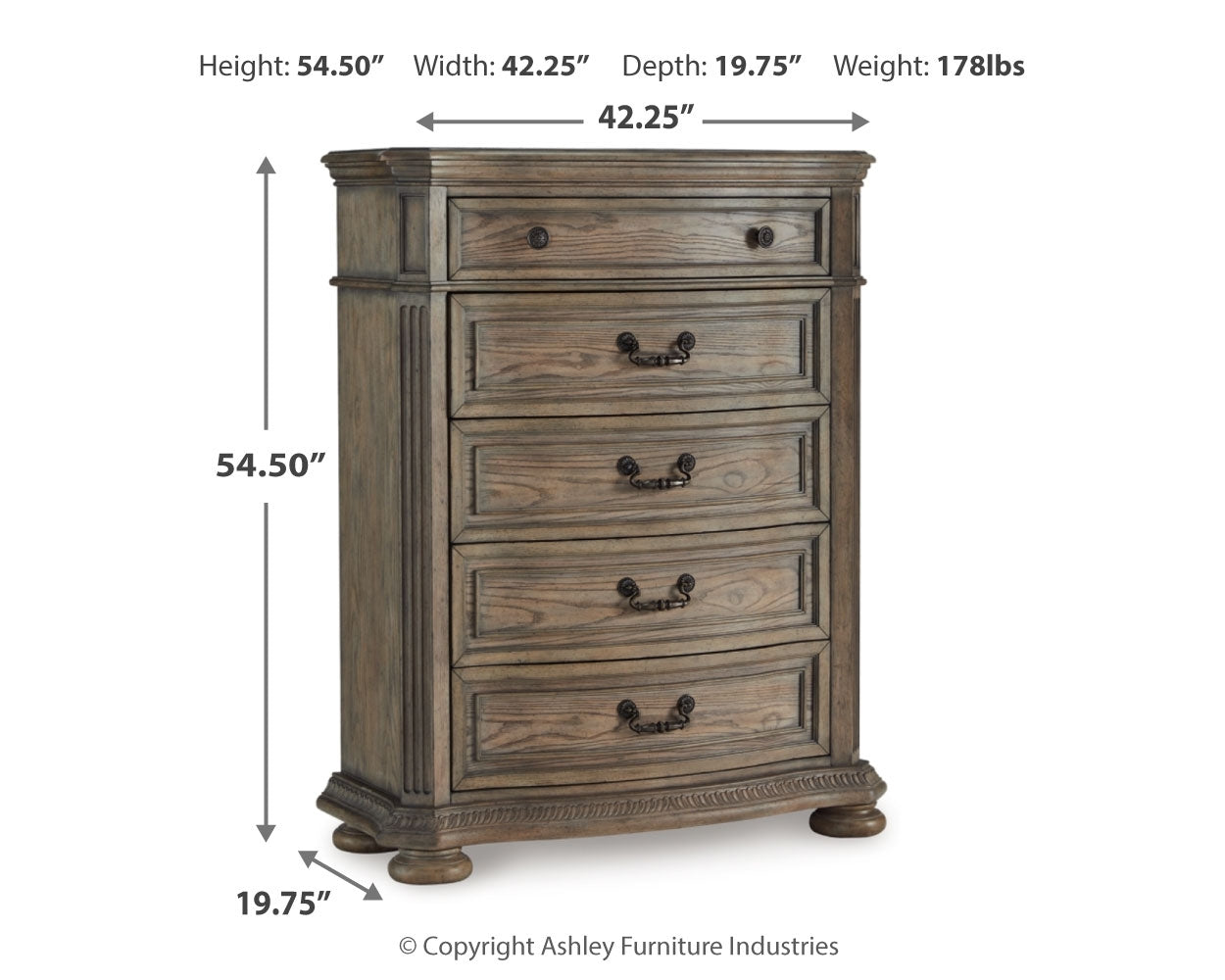 Ardenfield Light California King Sleigh Bedroom Set, Brown