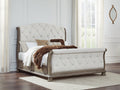 Ardenfield Light Brown California King Upholstered Sleigh Bed