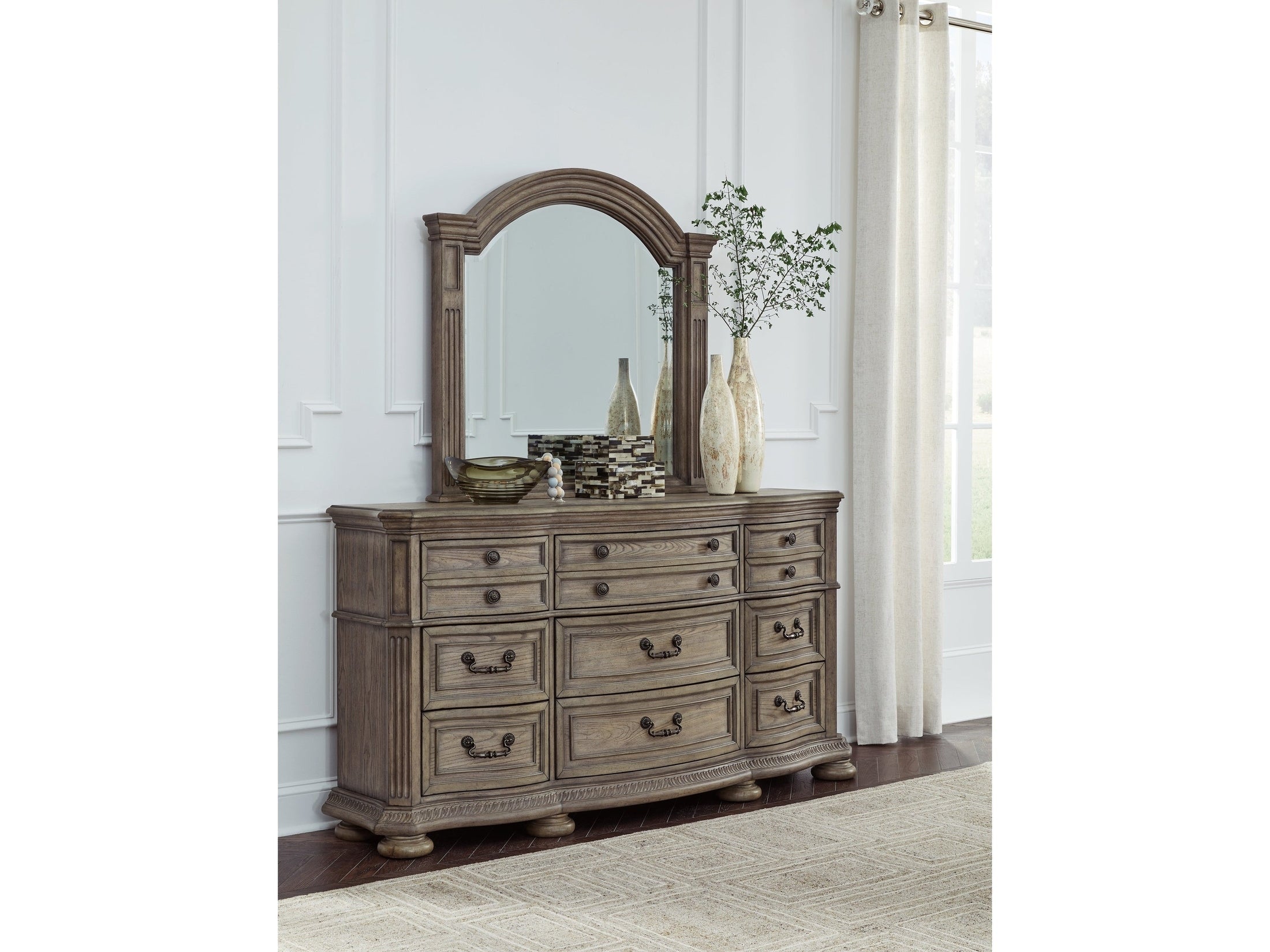 Ardenfield Light Brown Dresser and Mirror