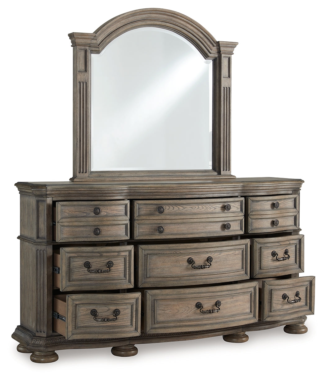 Ardenfield Light King Sleigh Bedroom Set, Brown