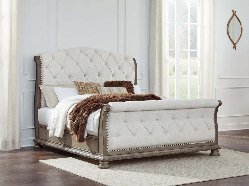Ardenfield Light King Sleigh Bedroom Set, Brown