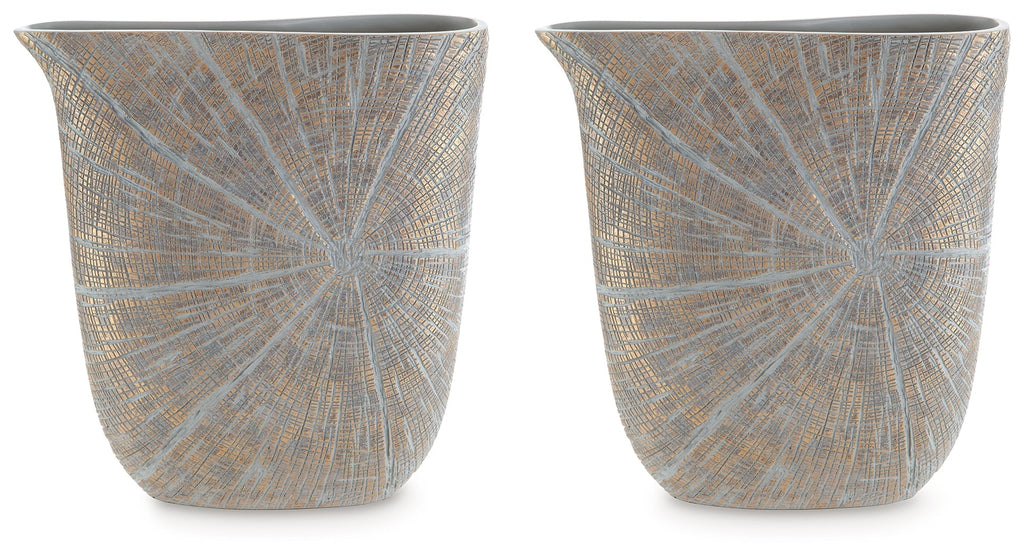 Ardenley Antique Gold Finish 14.5" Vase (Set of 2)