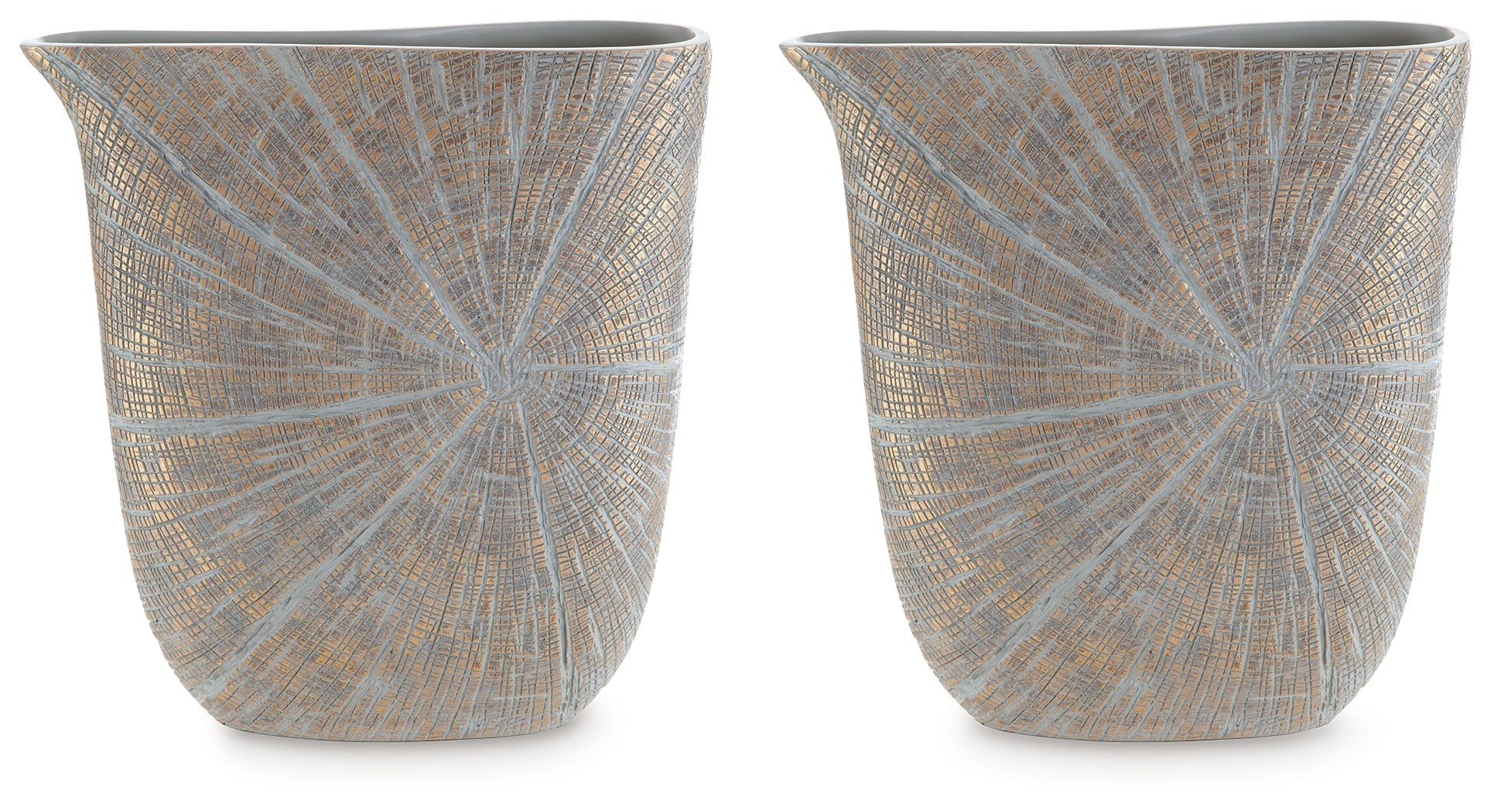Ardenley Antique Gold Finish 14.5" Vase (Set of 2)