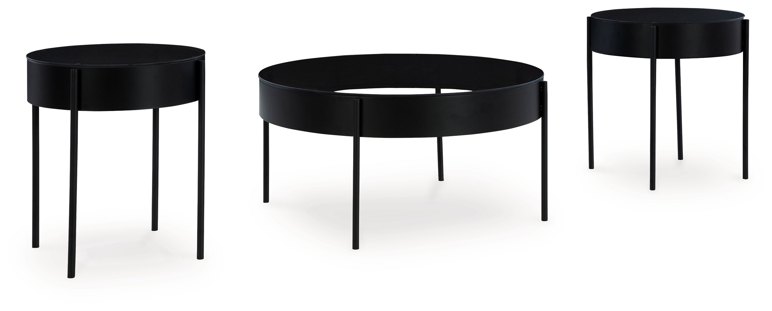 Ardoline Black 3pc Coffee Table Set