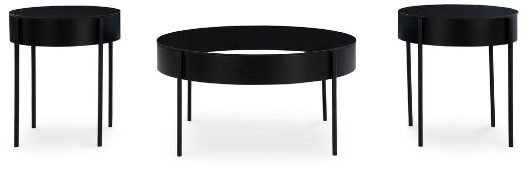 Ardoline Black 3pc Coffee Table Set