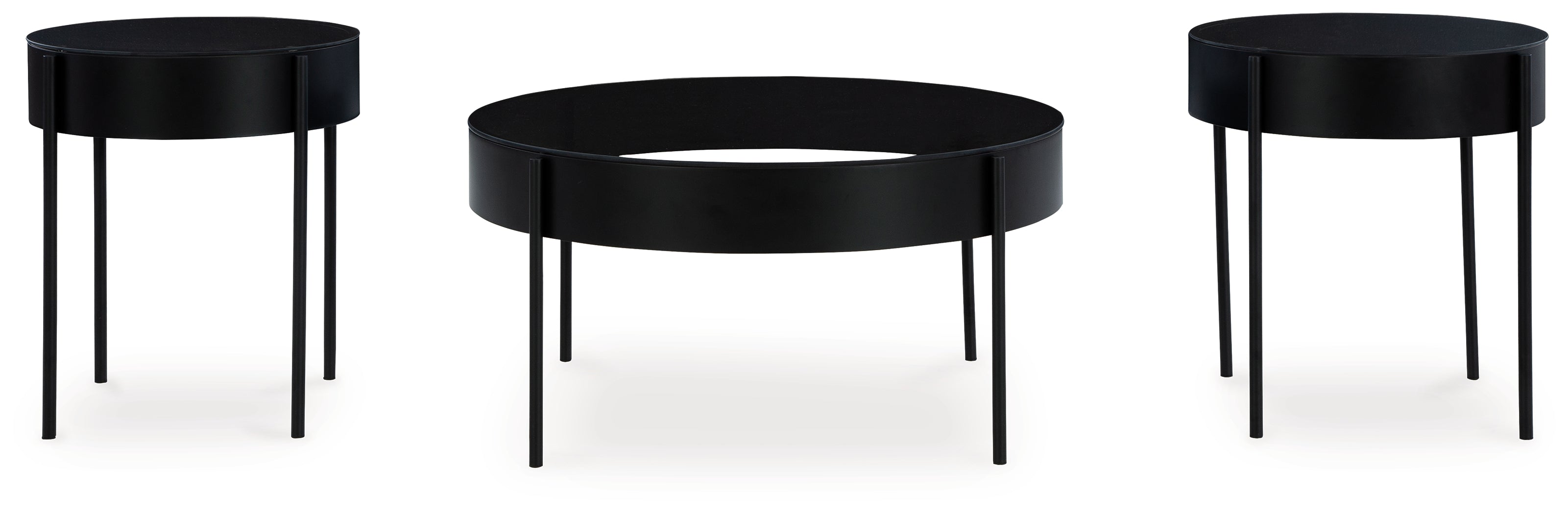 Ardoline Black 3pc Coffee Table Set