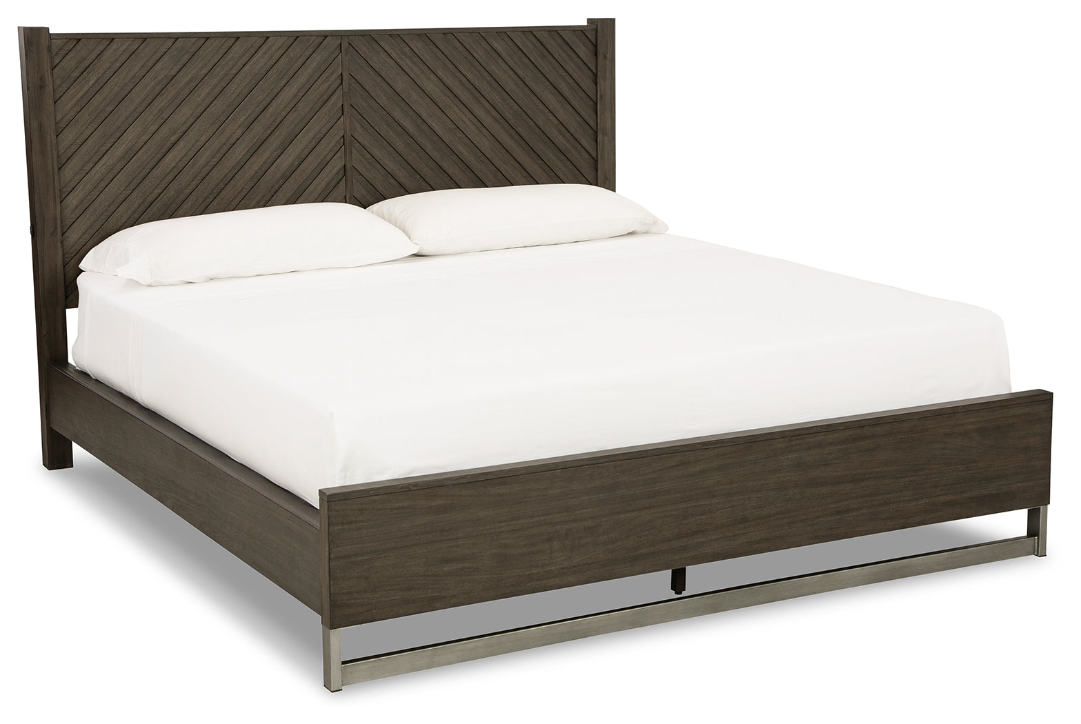 Arkenton Grayish Brown King Panel Bed, Dresser and Mirror