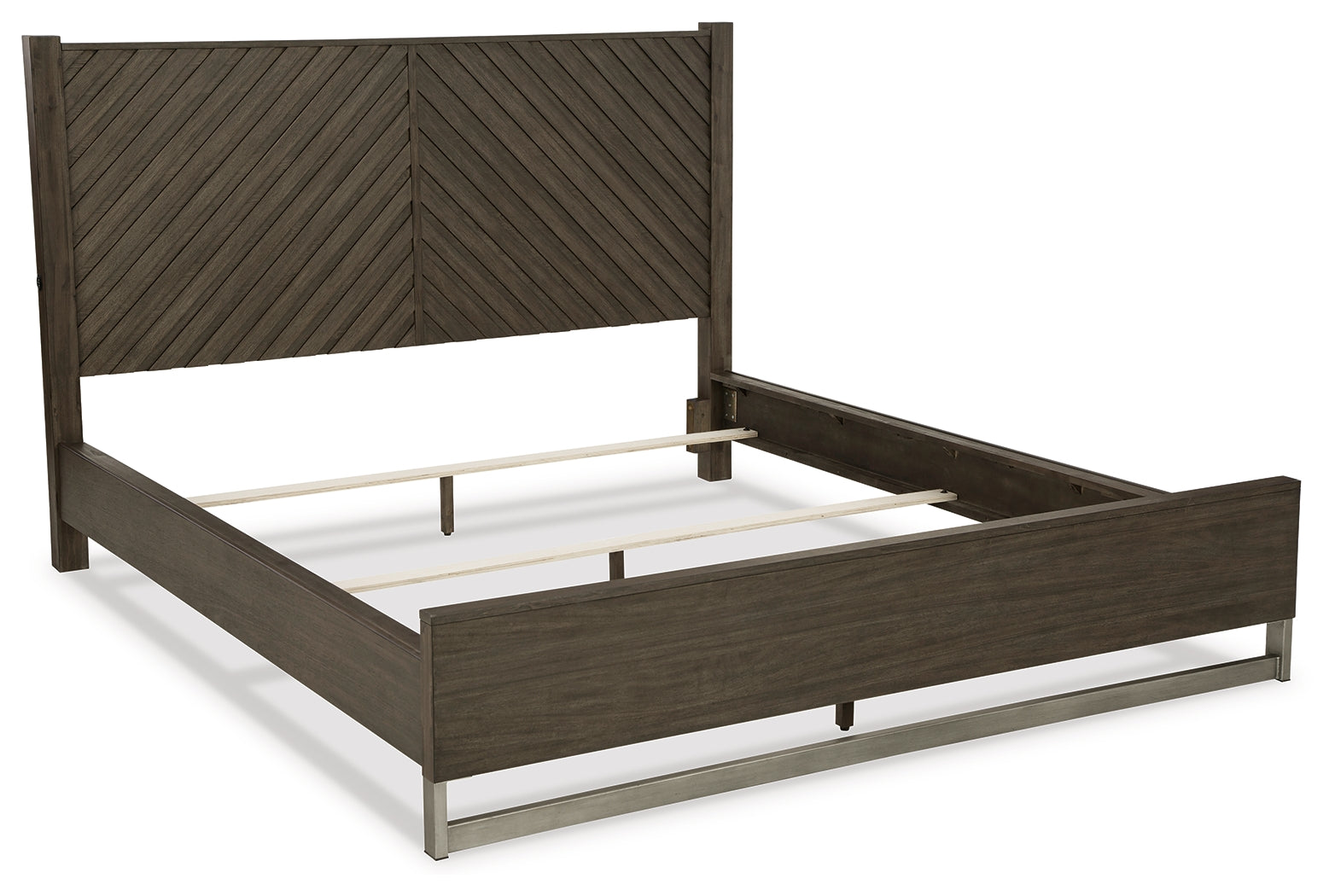 Arkenton Grayish Brown King Panel Bed