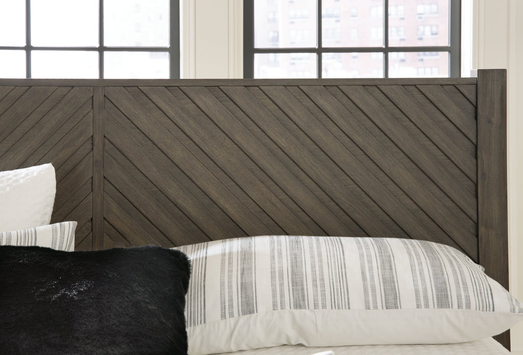 Arkenton Grayish Brown King Panel Bed