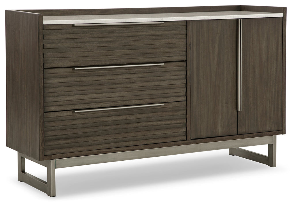 Arkenton Grayish Brown/White Dresser