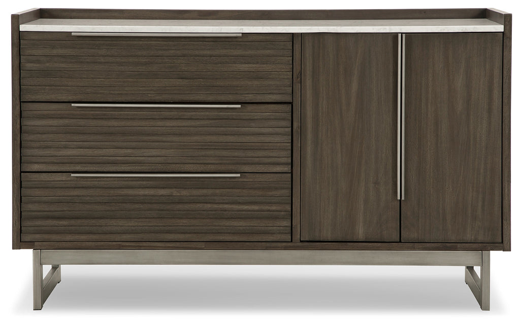 Arkenton Grayish Brown/White Dresser