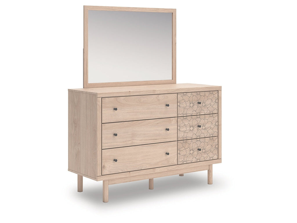 Arloster Tan Dresser and Mirror