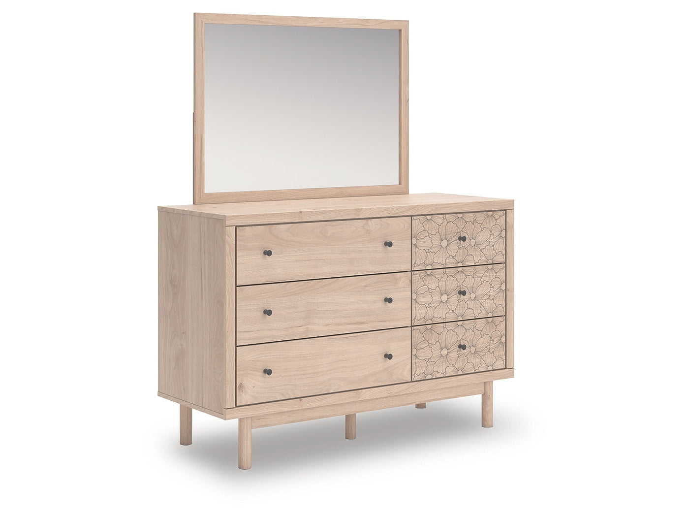 Arloster Tan Dresser and Mirror