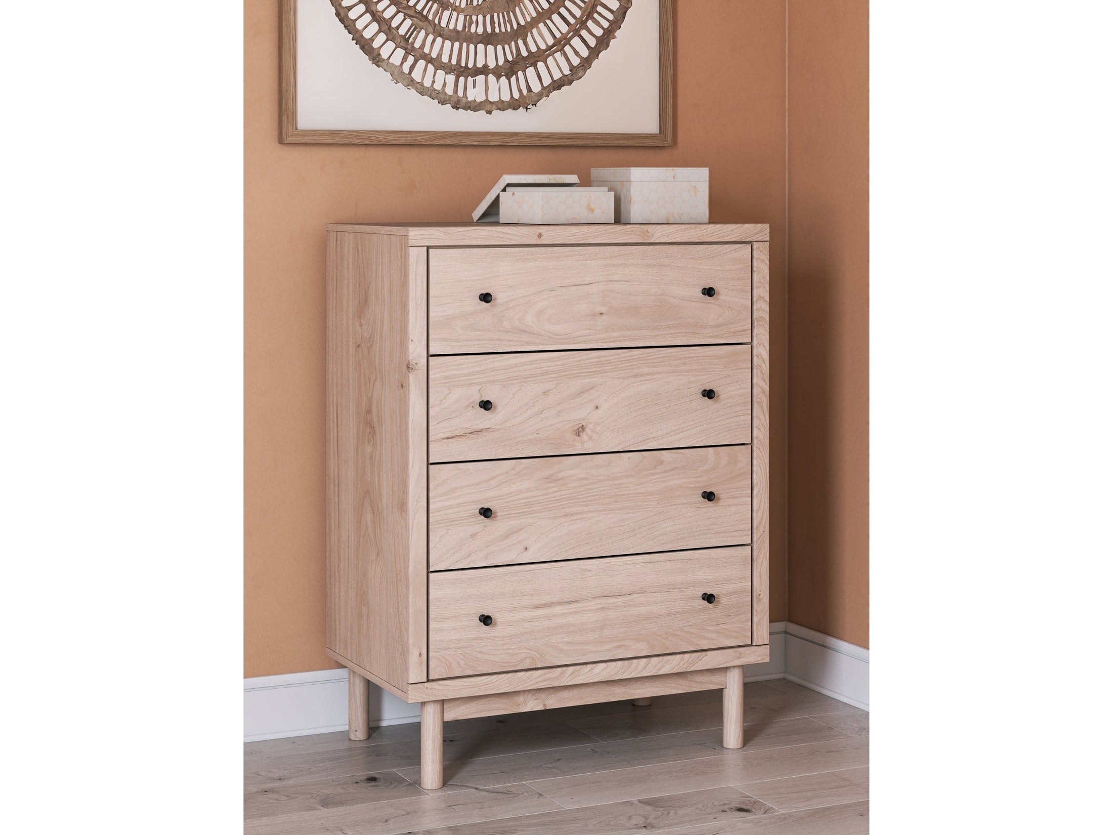 Arloster Tan Four Drawer Chest