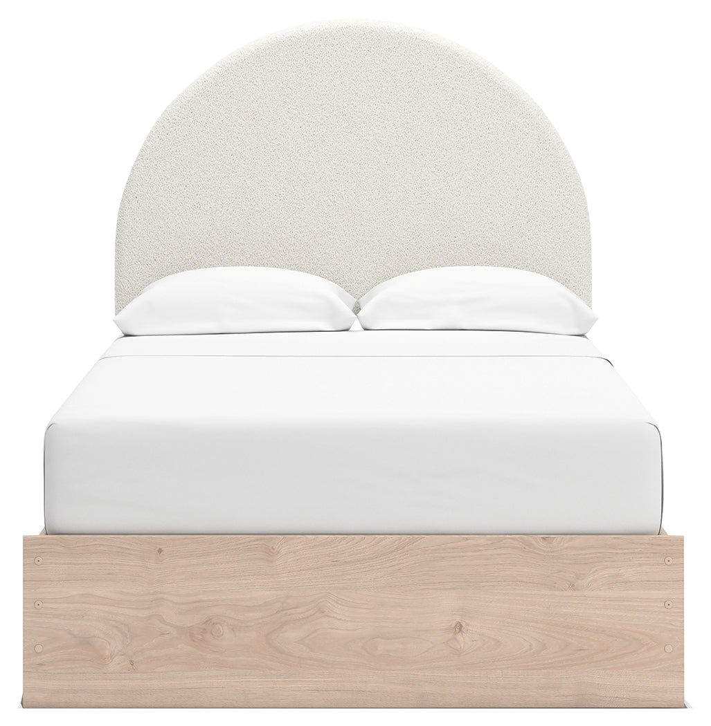 Arloster Tan/White Full Upholstered Panel Bed
