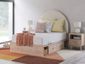 Arloster Tan/White Full Upholstered Panel Bed w/2 Under Bed Storage