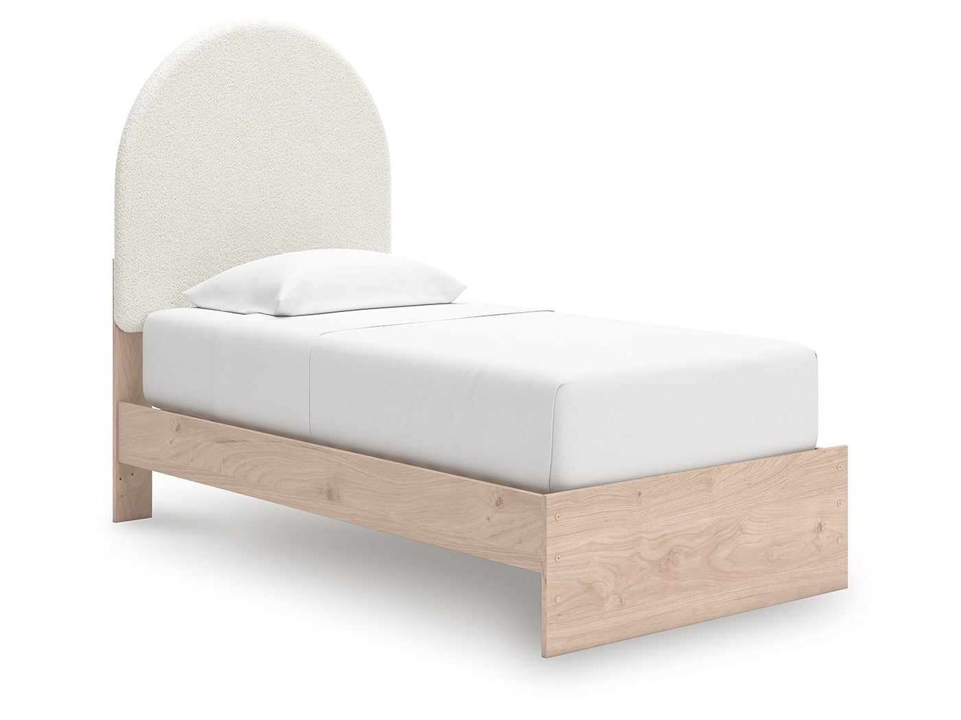 Arloster Tan/White Twin Upholstered Panel Bed