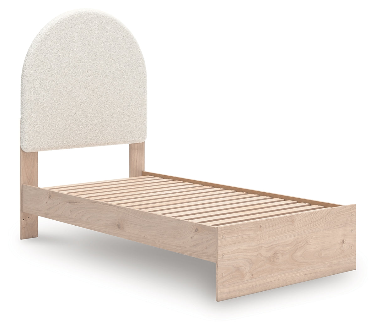 Arloster Tan/White Twin Upholstered Panel Bed