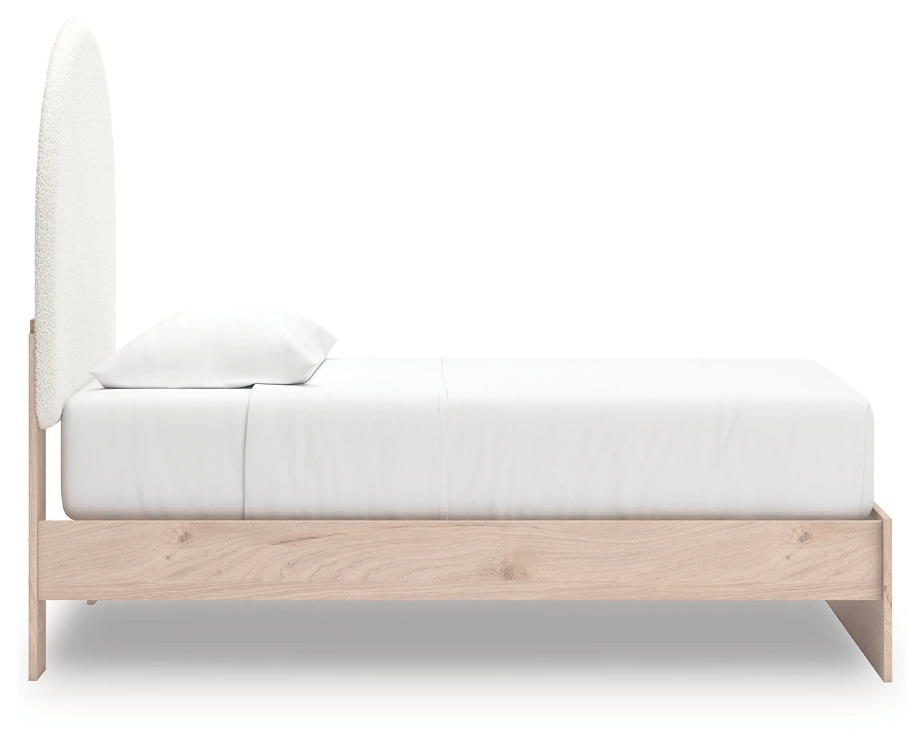 Arloster Tan/White Twin Upholstered Panel Bed