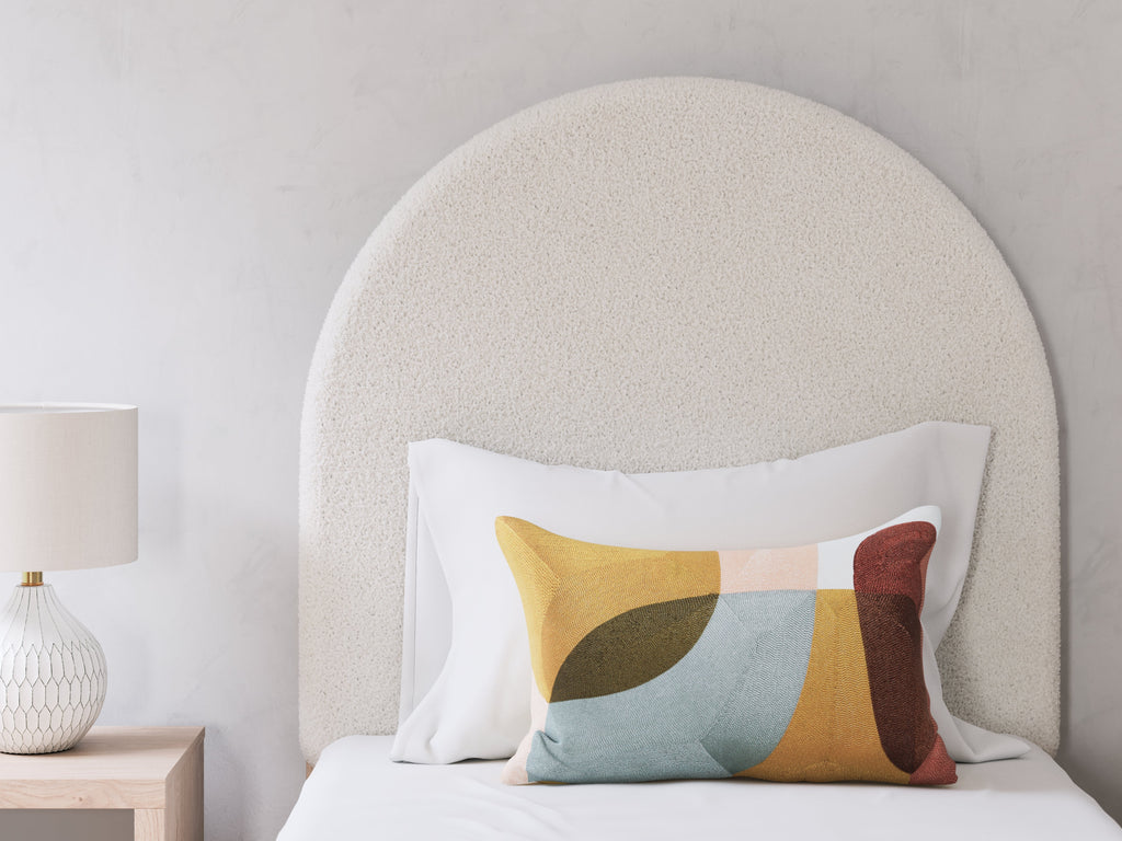 Arloster Tan/White Twin Upholstered Panel Bed