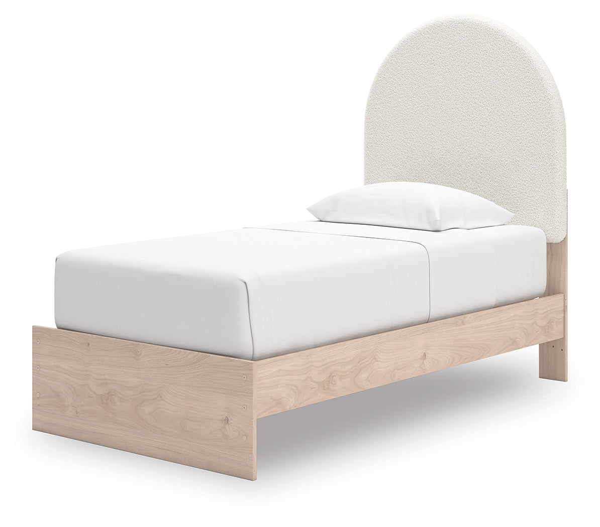 Arloster Tan/White Twin Upholstered Panel Bed with 2 Drawers Storage