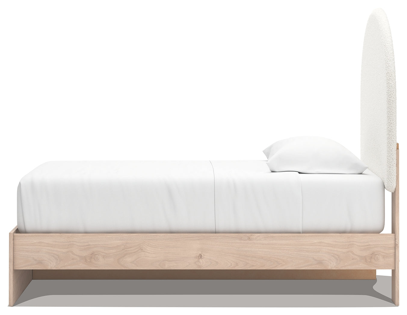 Arloster Tan/White Twin Upholstered Panel Bed with 2 Drawers Storage