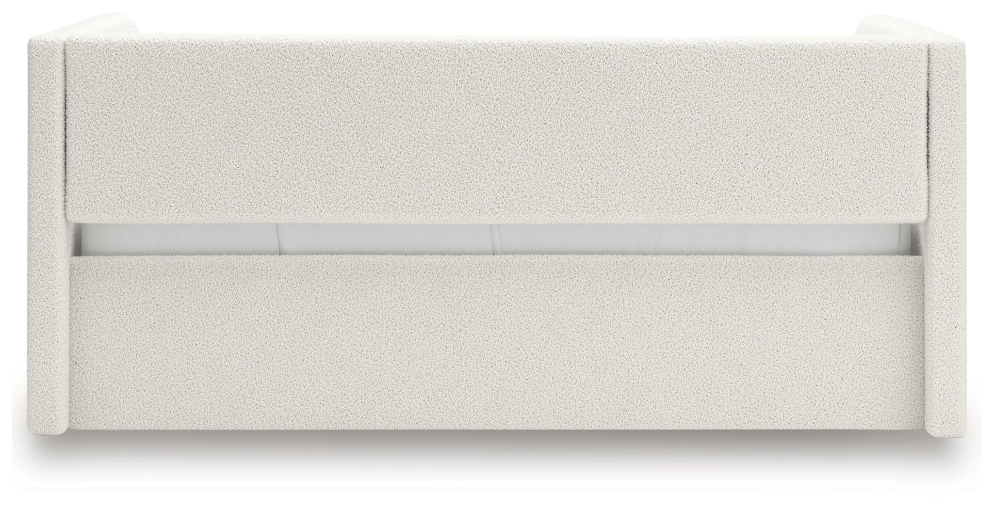 Arloster White/Tan Full Upholstered Day Bed, Dresser and Mirror