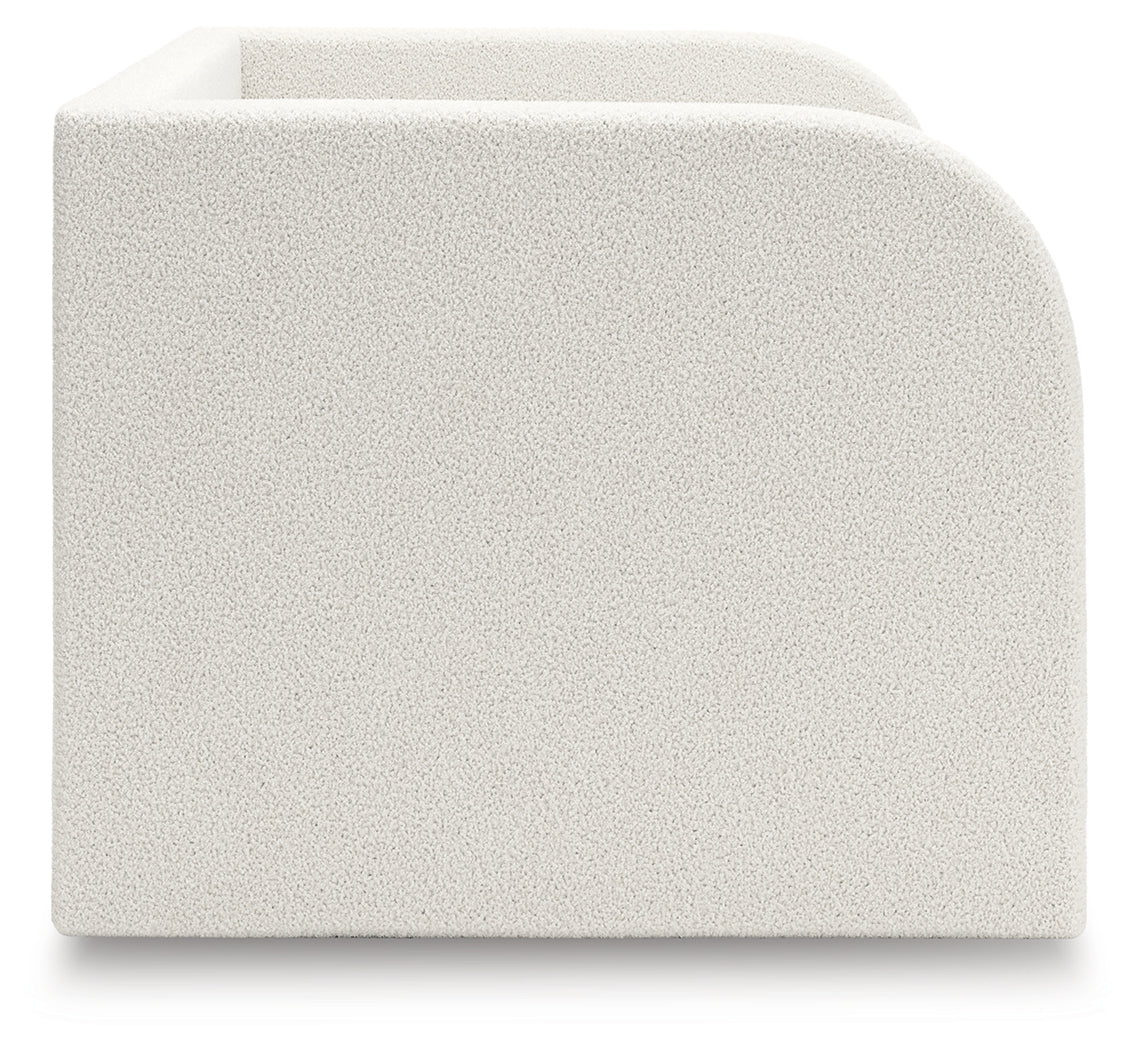 Arloster White/Tan Twin Upholstered Day Bed, Dresser and Mirror