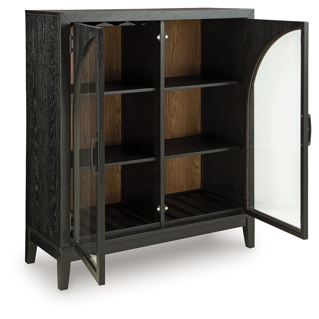 Armenleigh Black/Brown Bar Cabinet